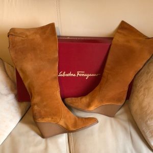 Salvatore Ferragamo Carmel Buc Suede Boots  11B